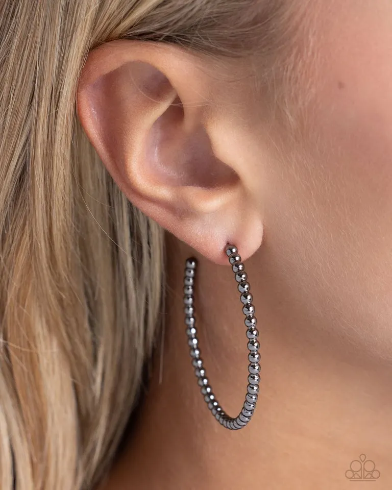 Paparazzi Earring ~ Manufactured Monochromatic - Black