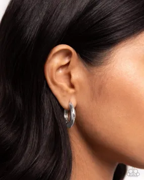 Paparazzi Earring ~ Monochromatic Makeover - Silver