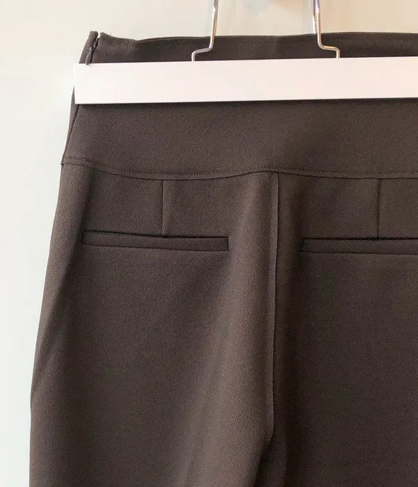 PHEENY/AMUNZEN HIGH WAIST TAPERED PANTS(BROWN)