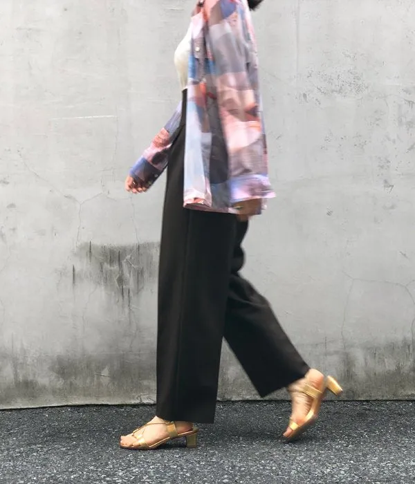 PHEENY/AMUNZEN HIGH WAIST TAPERED PANTS(BROWN)