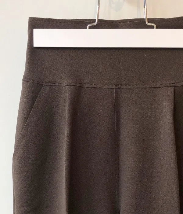 PHEENY/AMUNZEN HIGH WAIST TAPERED PANTS(BROWN)