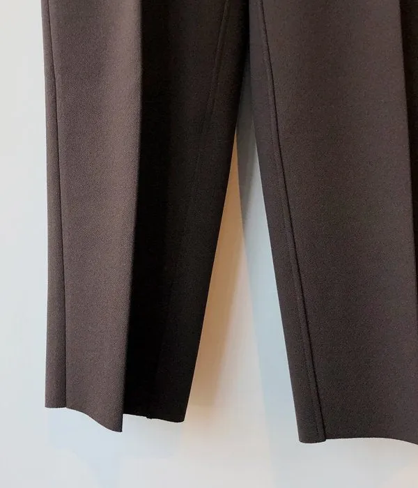 PHEENY/AMUNZEN HIGH WAIST TAPERED PANTS(BROWN)