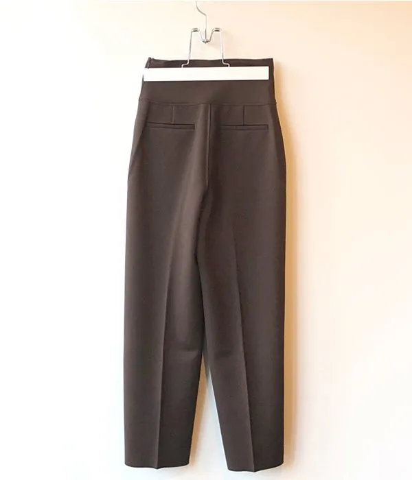 PHEENY/AMUNZEN HIGH WAIST TAPERED PANTS(BROWN)