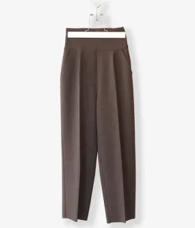 PHEENY/AMUNZEN HIGH WAIST TAPERED PANTS(BROWN)