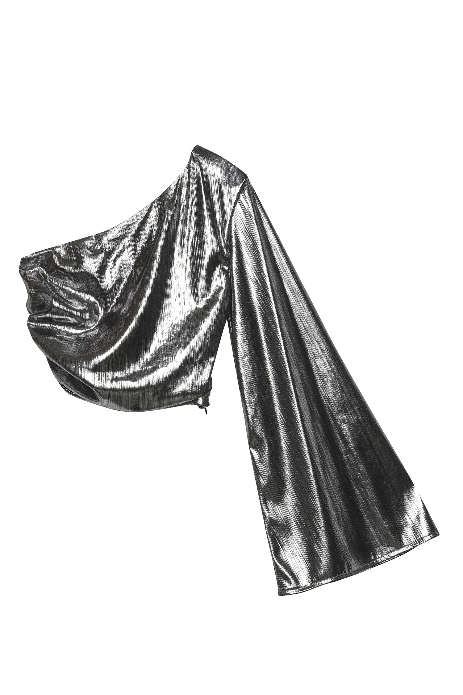 Phoebe Metallic One Shoulder Crop Top