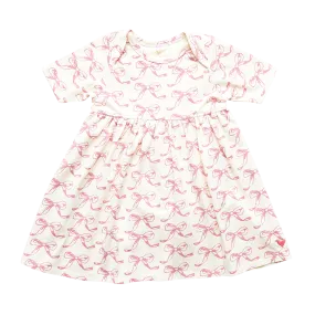 Pink Chicken Baby Organic Steph Bodysuit Dress - Mauveglow Bows