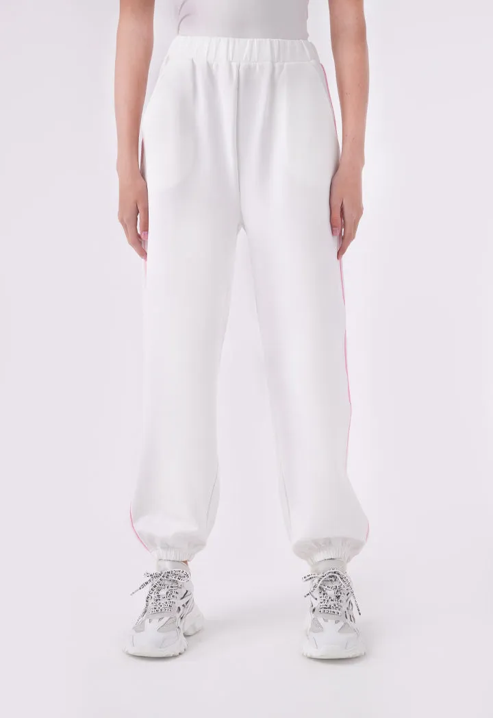 Piping Trim Elasticated Waist Sweatpants