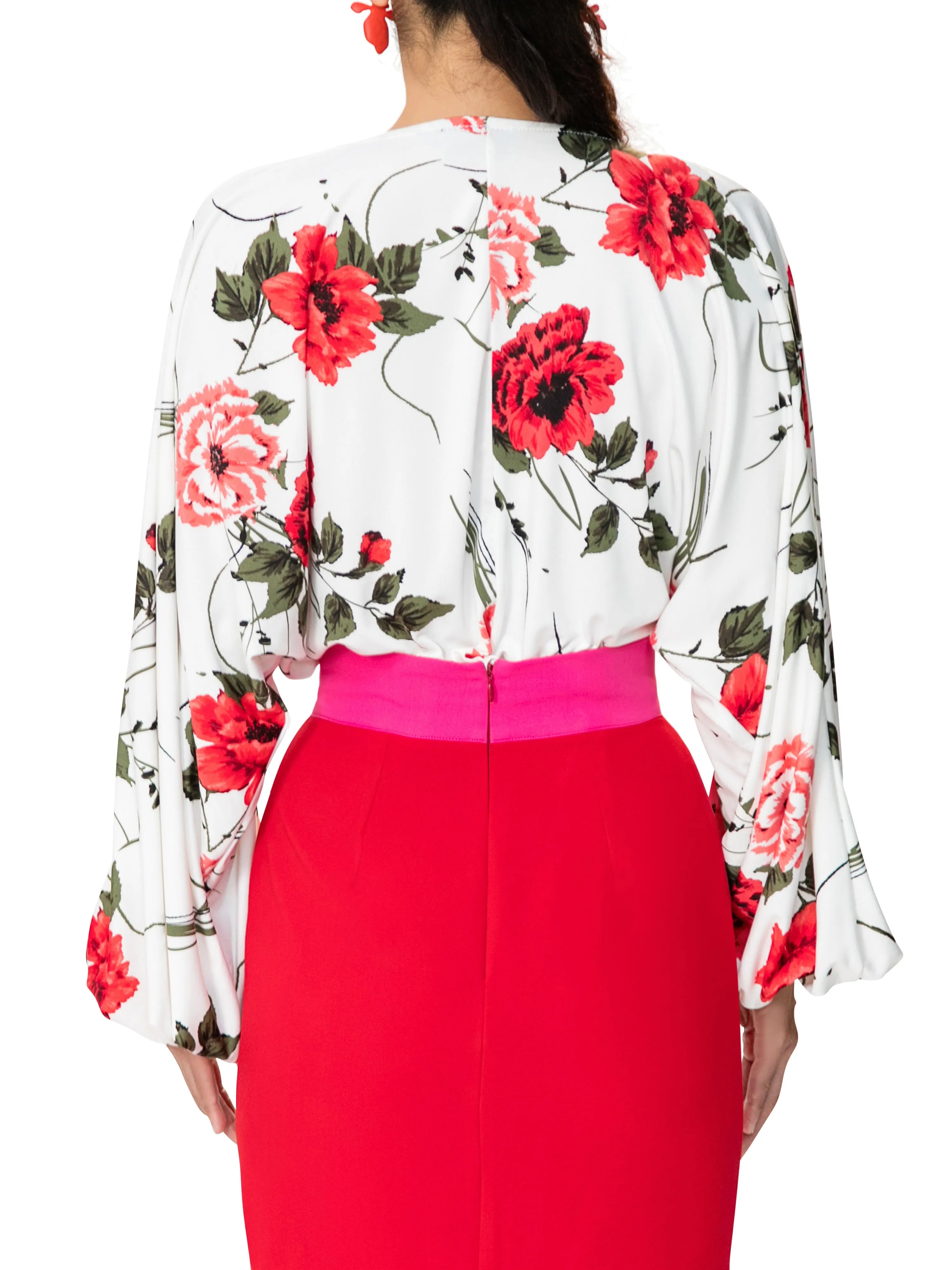 "Simone" Floral V-Neck Bodysuit