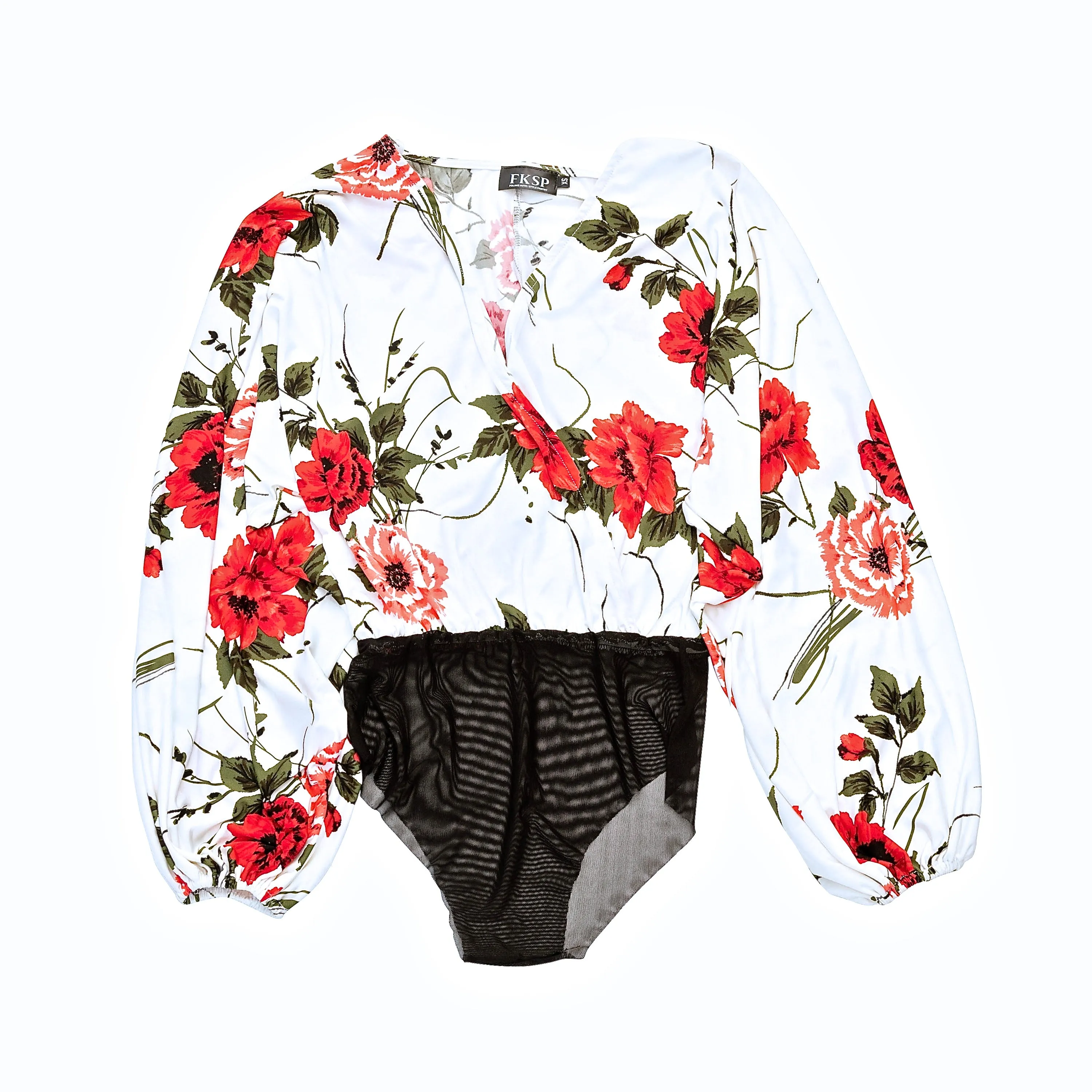 "Simone" Floral V-Neck Bodysuit