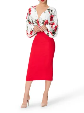 "Simone" Floral V-Neck Bodysuit