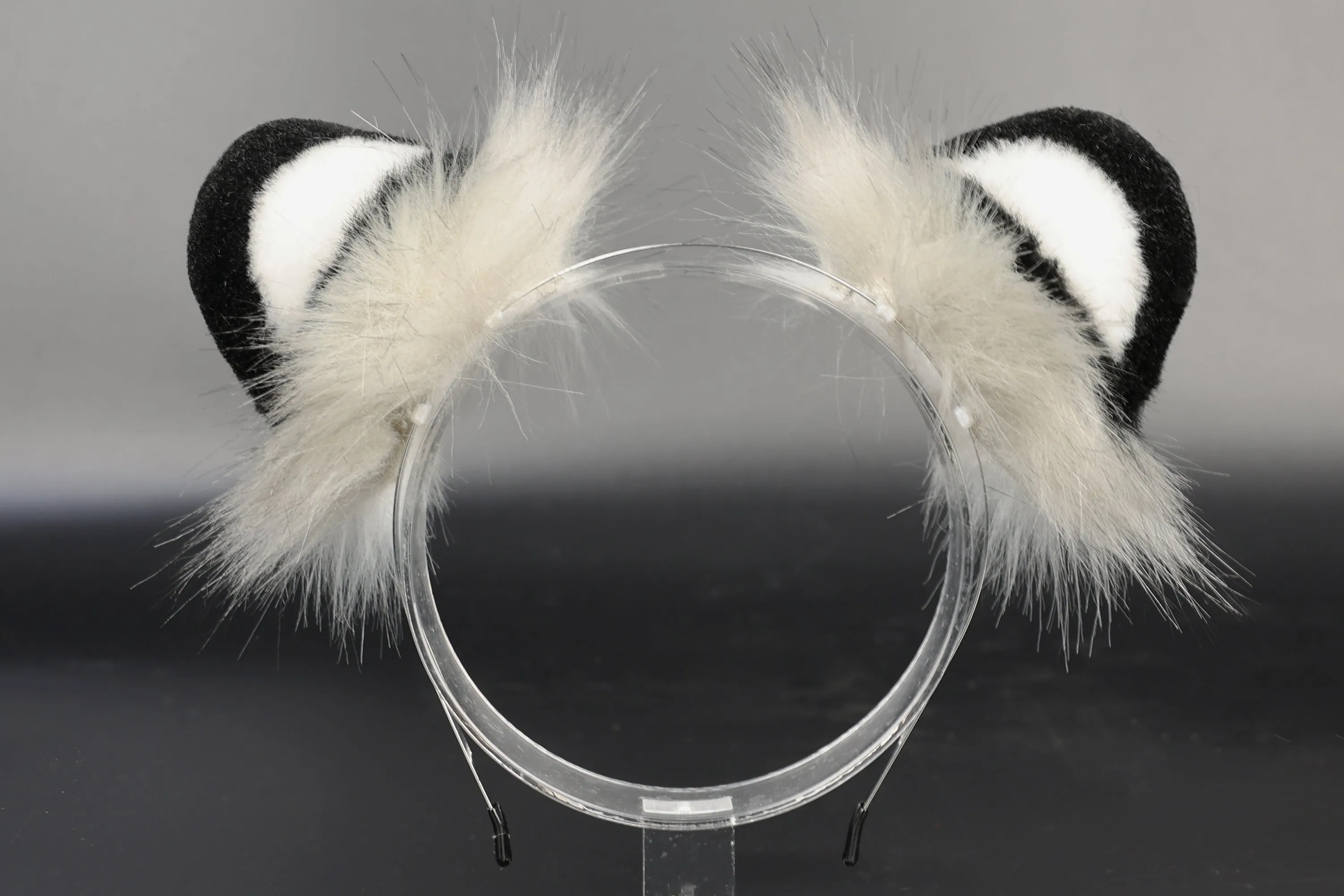 Realistic faux fur white tiger ear and tail set anime cosplay tiger kemonomimi