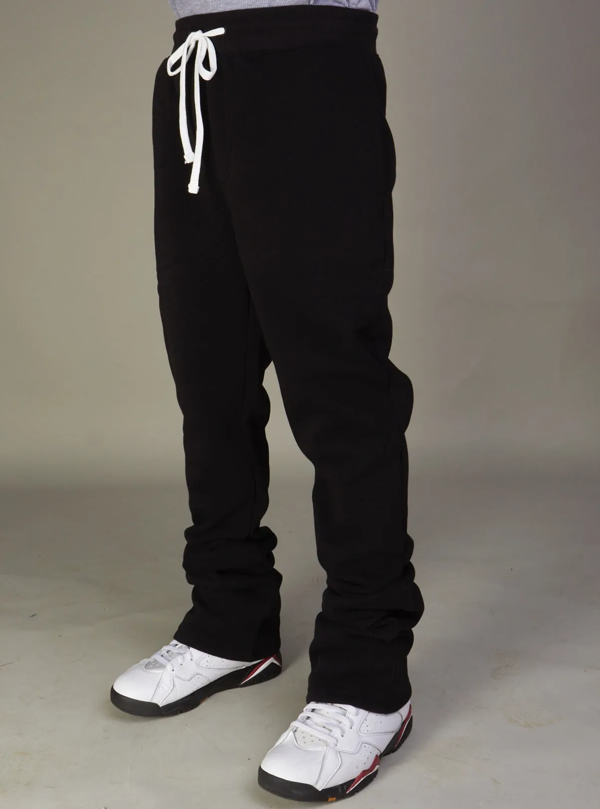 Rebel Minds Sweatpants - Fleece Stacked Fit - Black - 100-475
