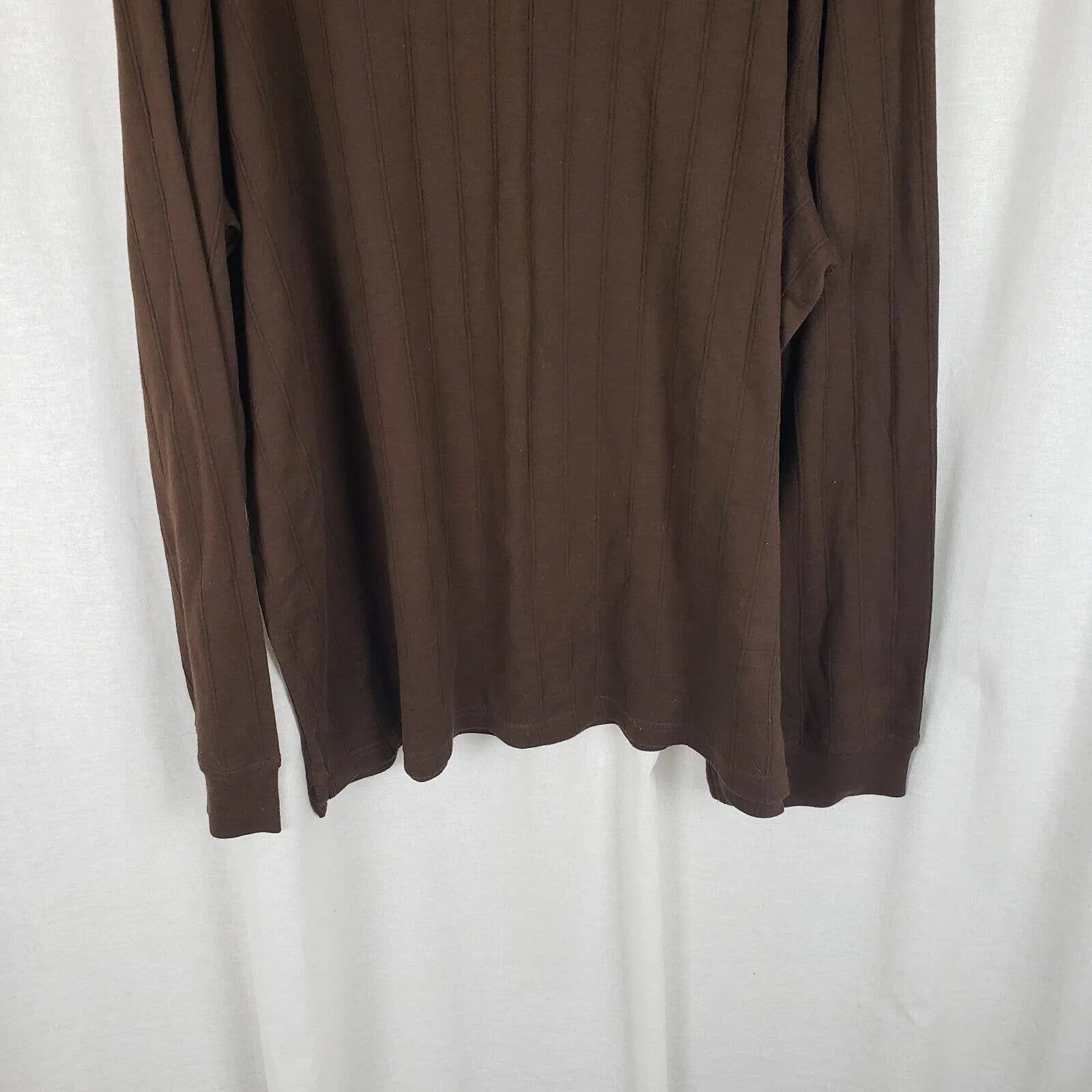 Saddlebred Tall Man Henley 1/4 Button Collared Long Sleeve Polo Shirt Mens 3XLT