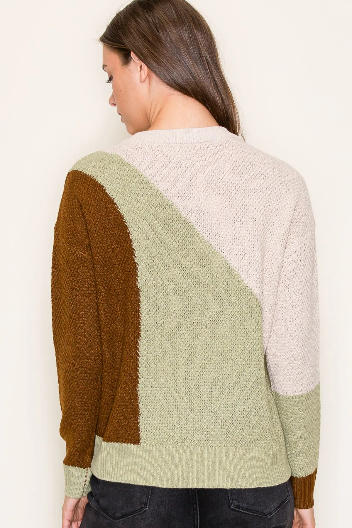 Sage Abstract Colorblock Sweater - FINAL SALE