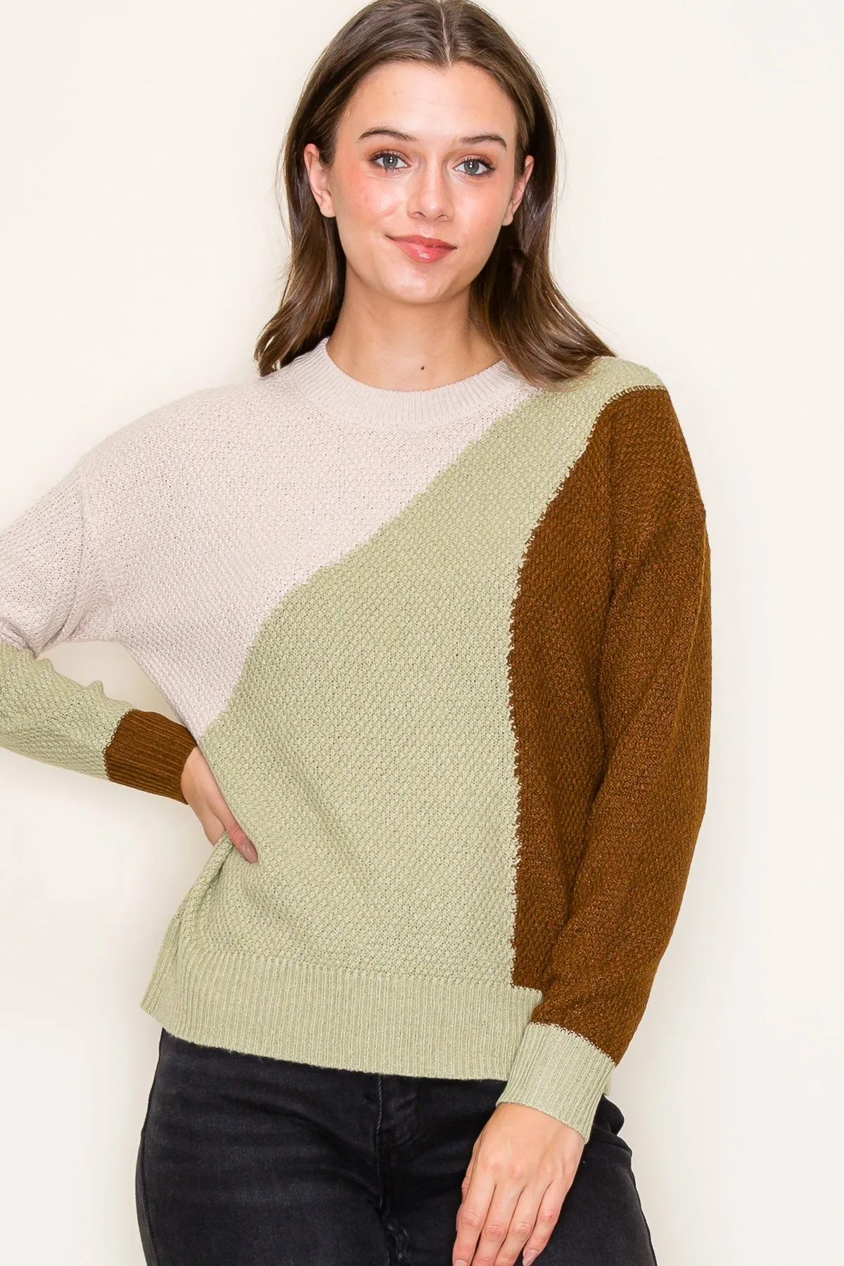 Sage Abstract Colorblock Sweater - FINAL SALE