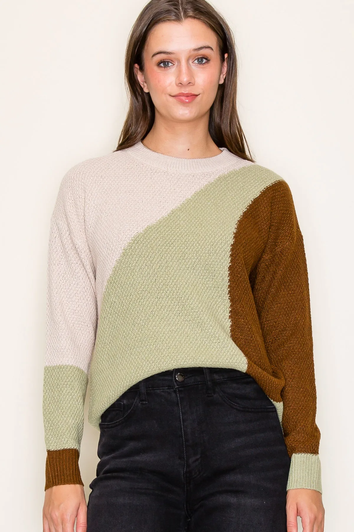 Sage Abstract Colorblock Sweater - FINAL SALE