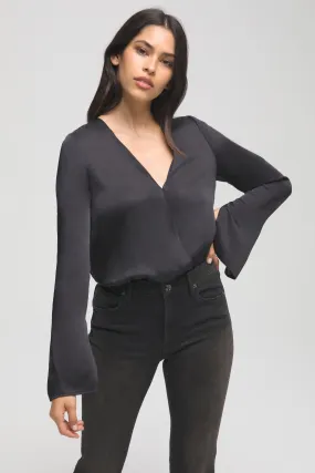 SATIN WRAP BODY | BLACK001