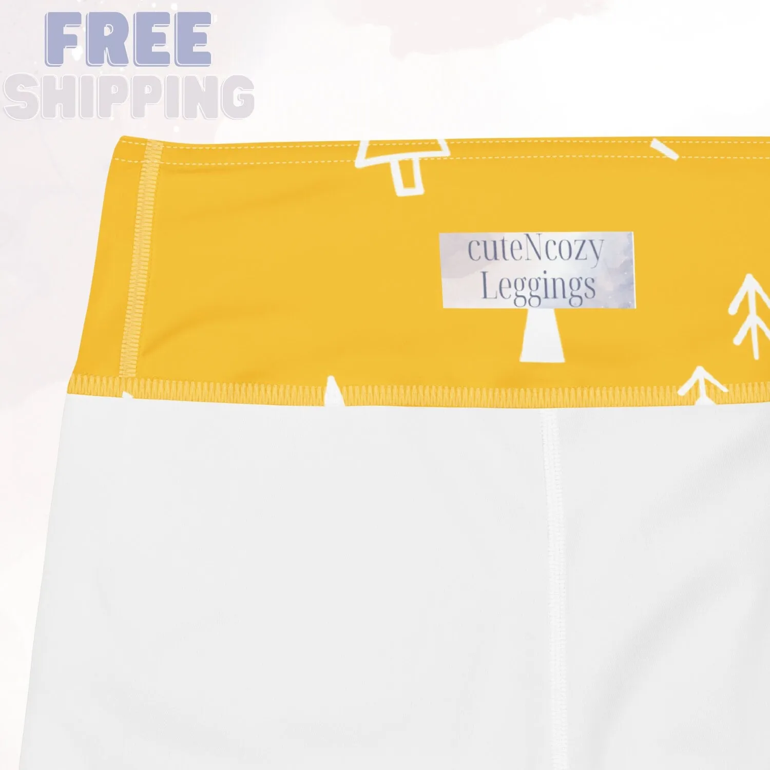 Scandinavian Forest Yellow High Waist Leggings