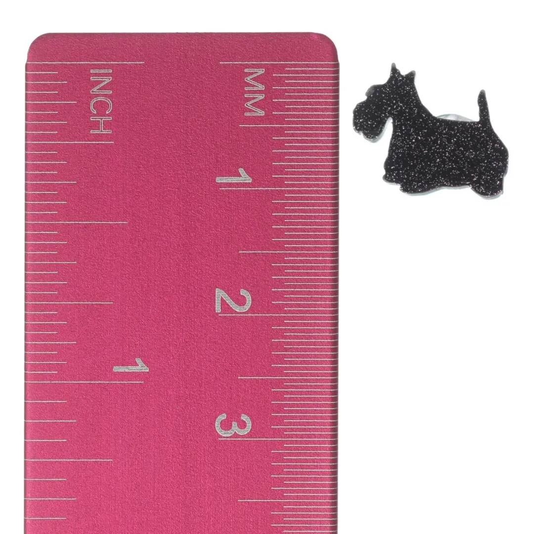 Scottish Terrier Dog Glitter Studs Hypoallergenic Earrings for Sensitive Ears Made with Plastic Posts