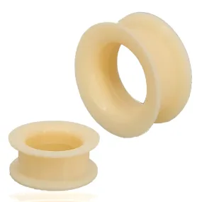 Skin Color Hard Silicone Double Flare Tunnel Plugs | Gauges