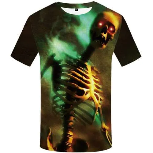Skull T-shirt Men Skeleton Tshirt Anime Magic Tshirts Casual Punk Rock T-shirts 3d Short Sleeve summer Mens S-5XL Streetwear