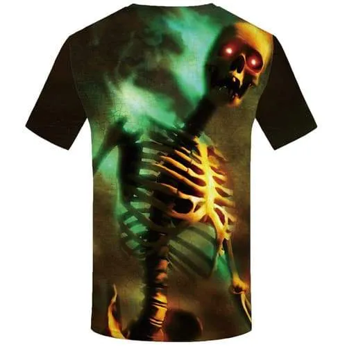 Skull T-shirt Men Skeleton Tshirt Anime Magic Tshirts Casual Punk Rock T-shirts 3d Short Sleeve summer Mens S-5XL Streetwear