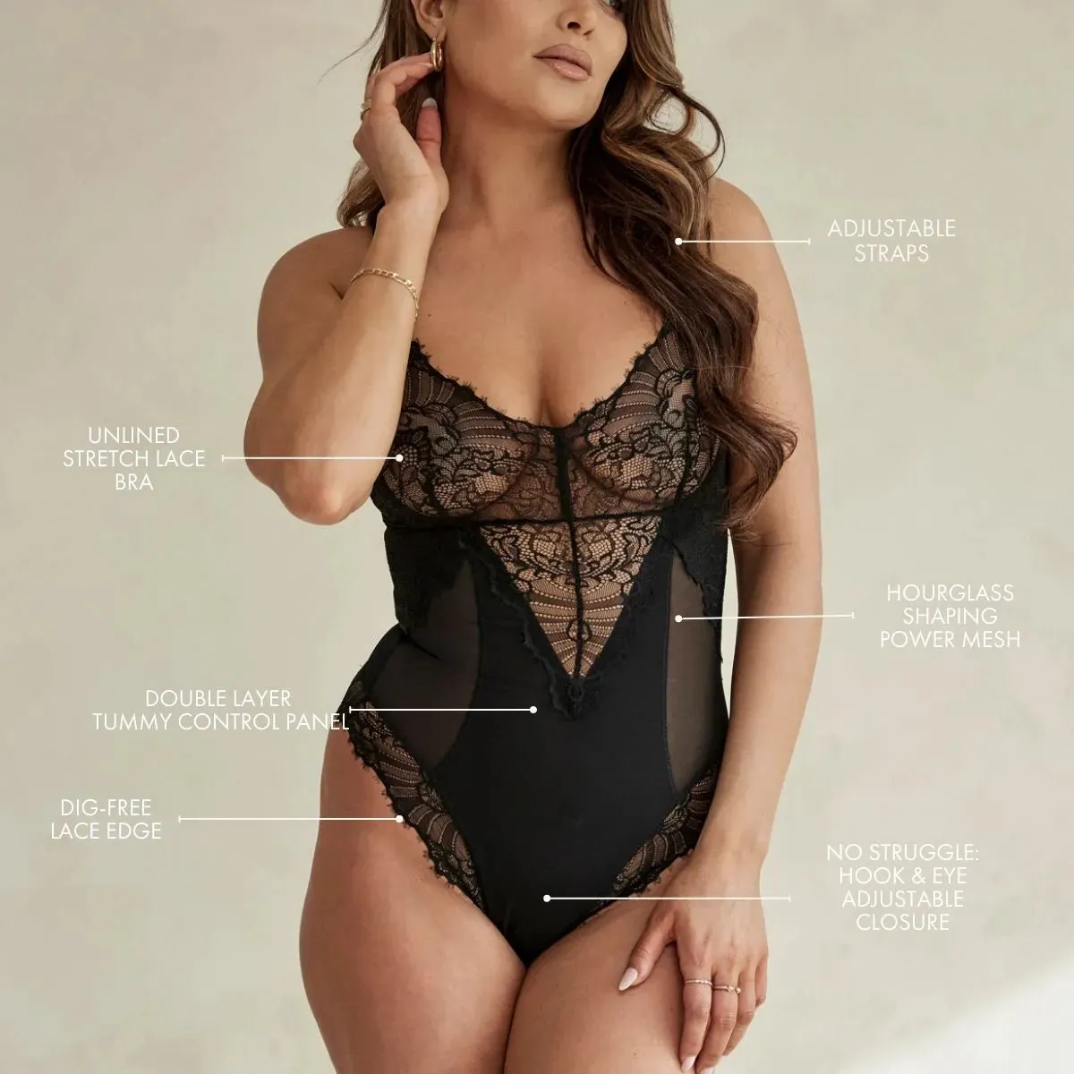 Smoothing Lace Shapewear Bodysuit