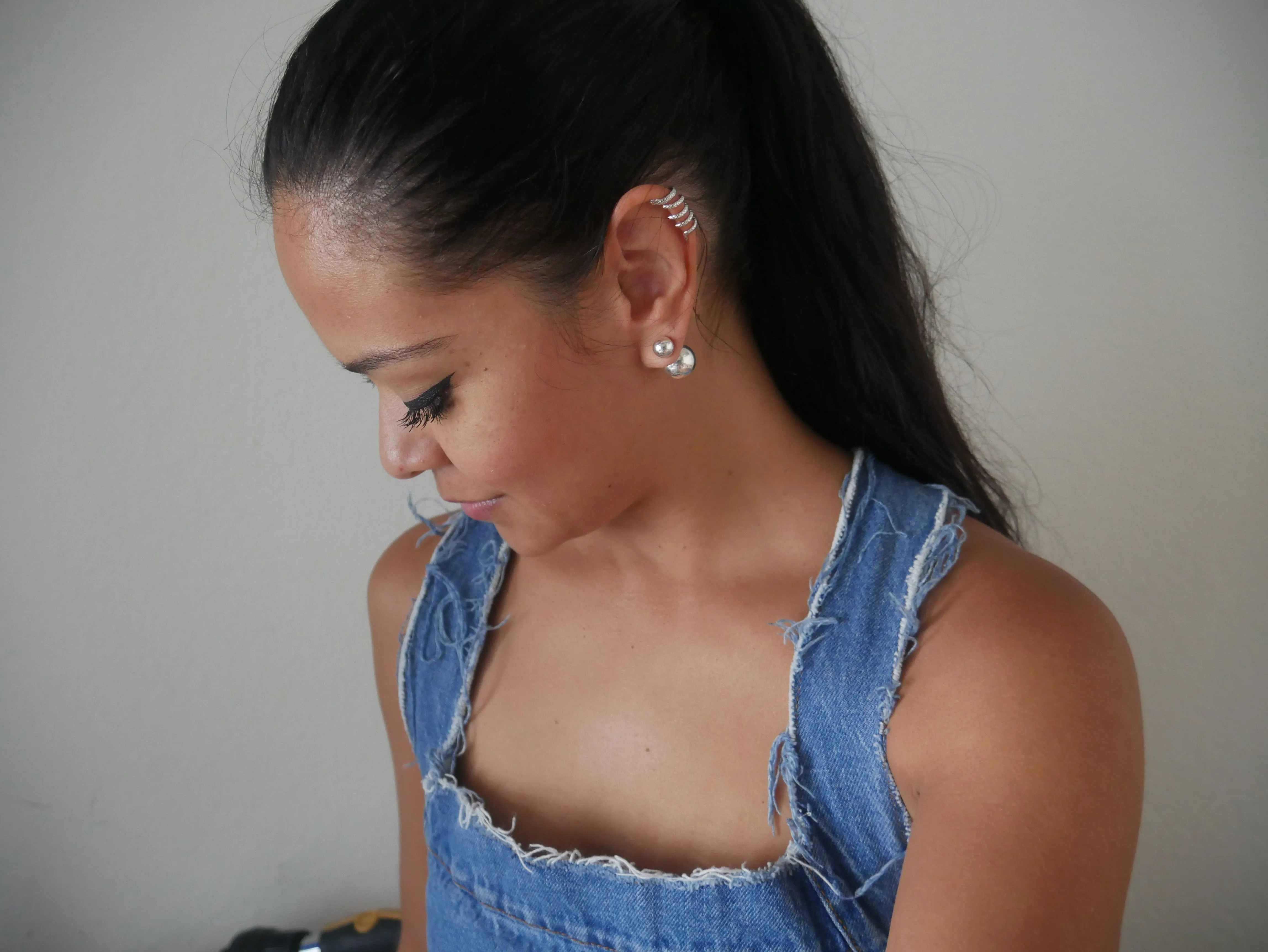 Snake cuff Earrings, .925 Sterling Silver Ear Statement Cuff Earring