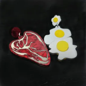 Steak & Eggs Drop Earrings