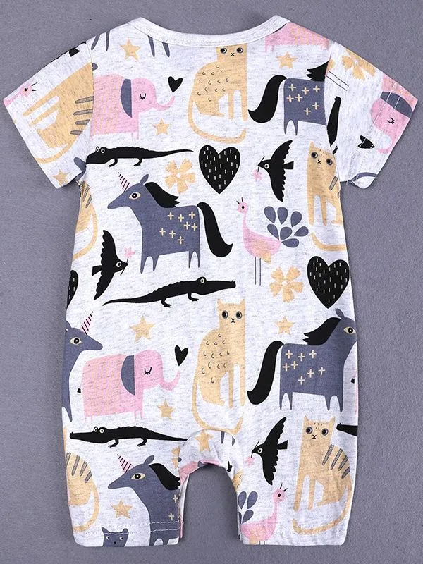 Summer Cute Onesie Newborn Baby Cartoon Bodysuit Romper