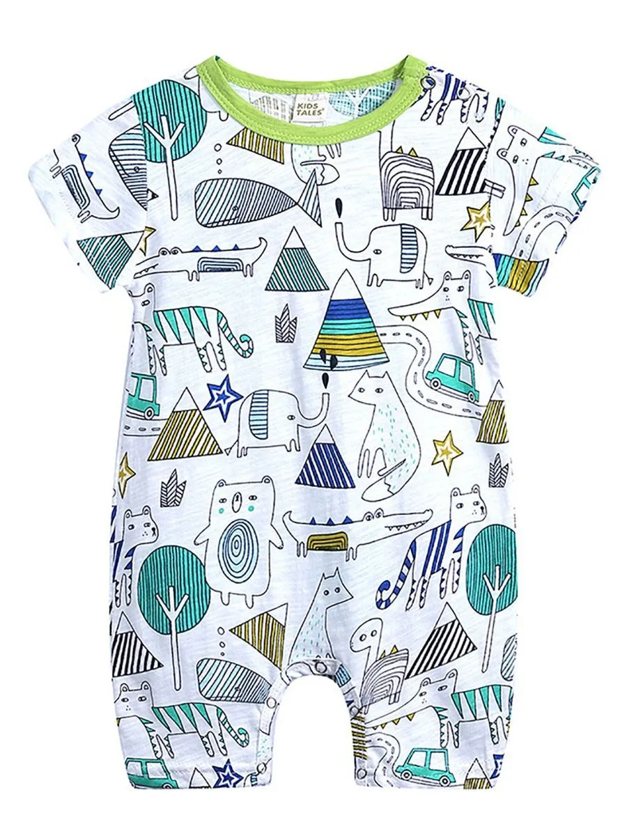 Summer Cute Onesie Newborn Baby Cartoon Bodysuit Romper