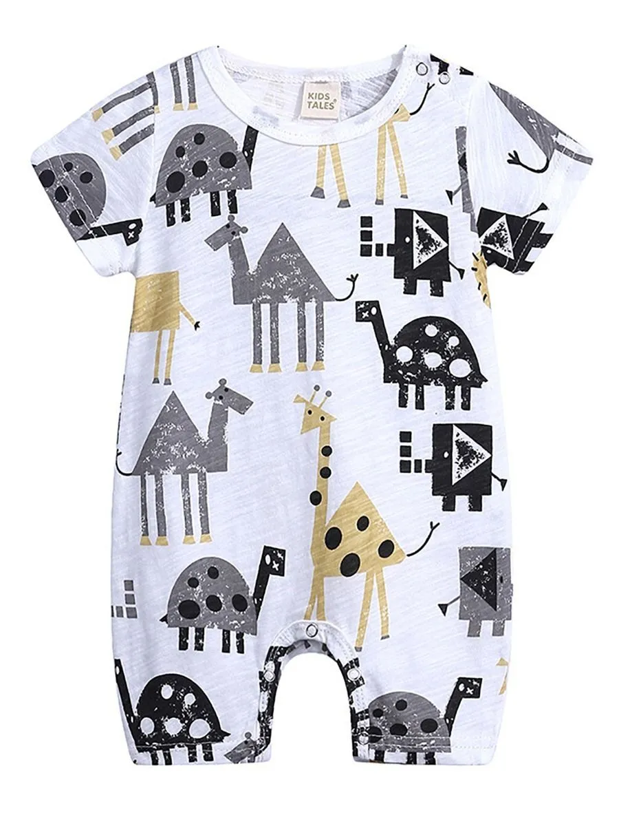 Summer Cute Onesie Newborn Baby Cartoon Bodysuit Romper