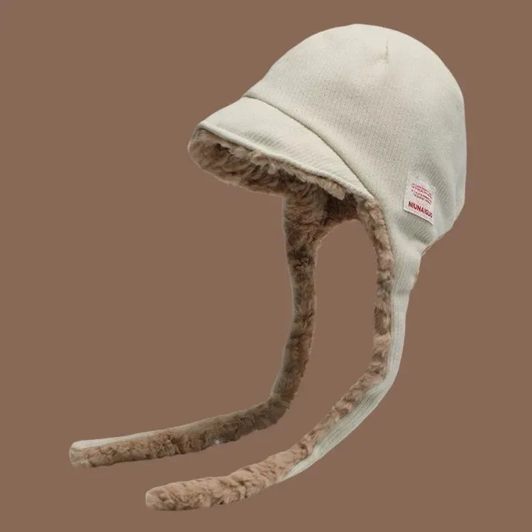 TAVIMART  -  Winter Simple Double-sided Wear Cold Ear Protection Pilot Cap Outdoor Men's and Women's Lamb Wool Warm Lace-up Bomber Hats