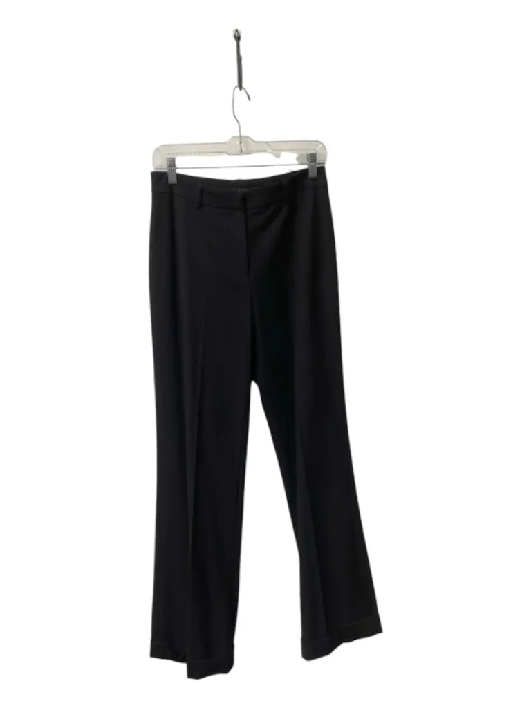 Theory Size 8 Black Wool Blend High Waist No pockets Cuffed Straight Leg Pants