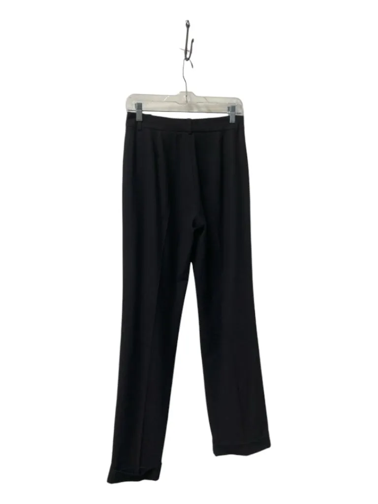 Theory Size 8 Black Wool Blend High Waist No pockets Cuffed Straight Leg Pants