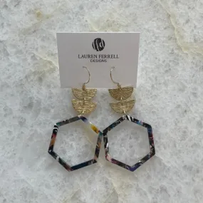 Tiered Hexagon Earrings