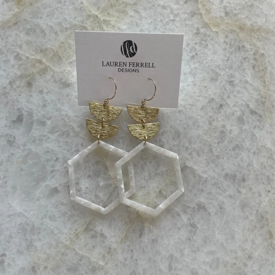 Tiered Hexagon Earrings