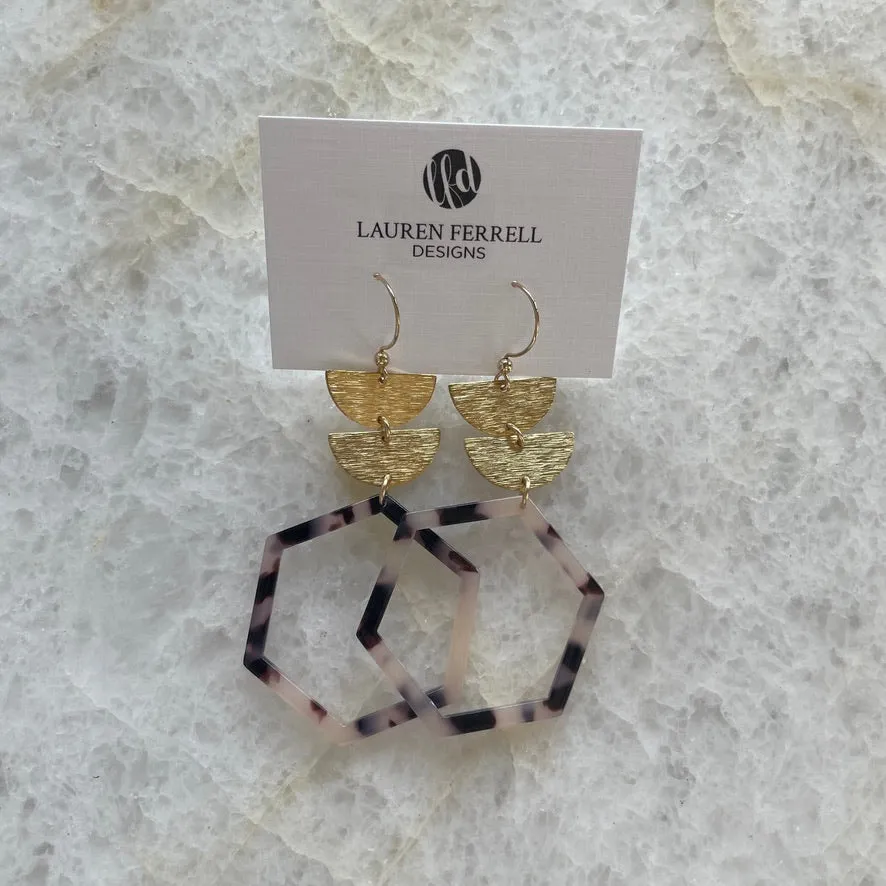 Tiered Hexagon Earrings