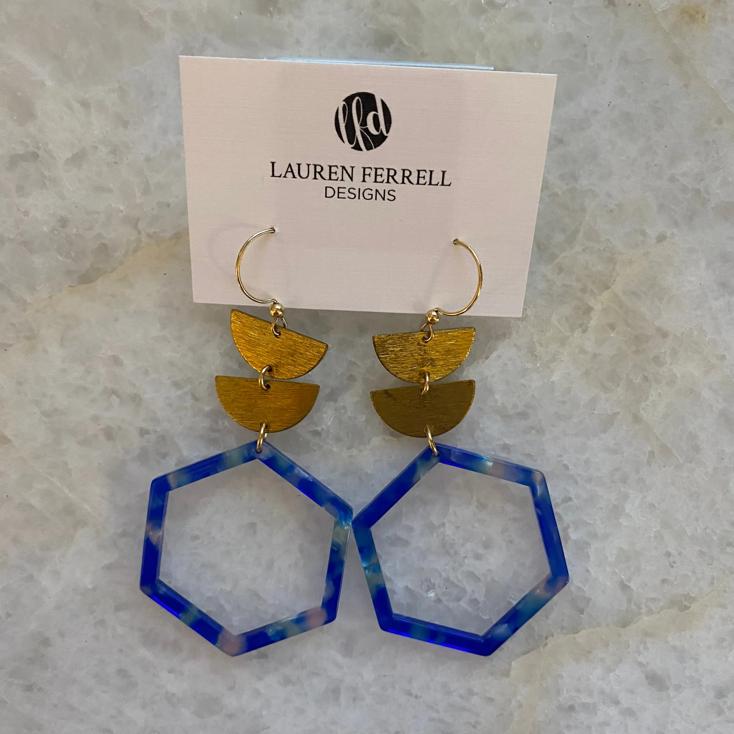 Tiered Hexagon Earrings