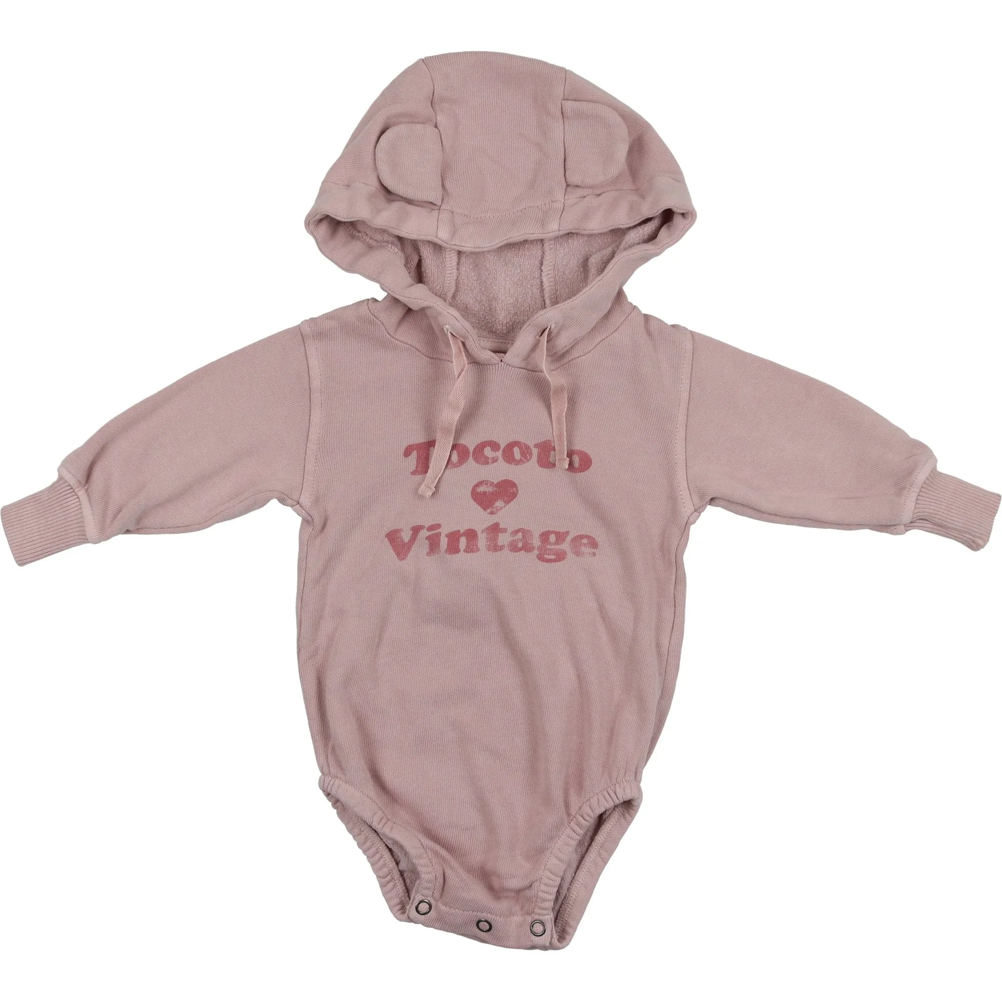 TOCOTO VINTAGE PINK BABY BEAR ROMPER WITH TOCOTO LOGO