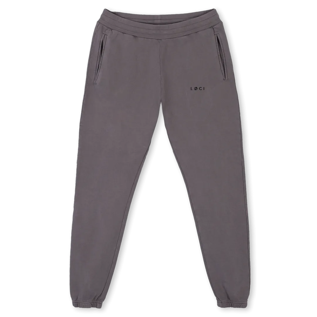 TRACKIESLOGO Pigment Grey Sweatpants.