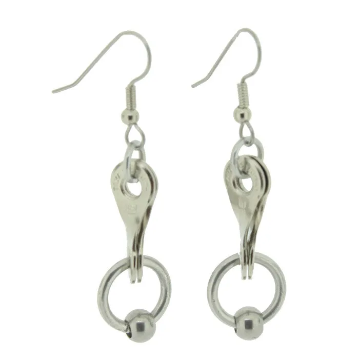Twisted Link Hoop & Bead Earrings - Wholesale