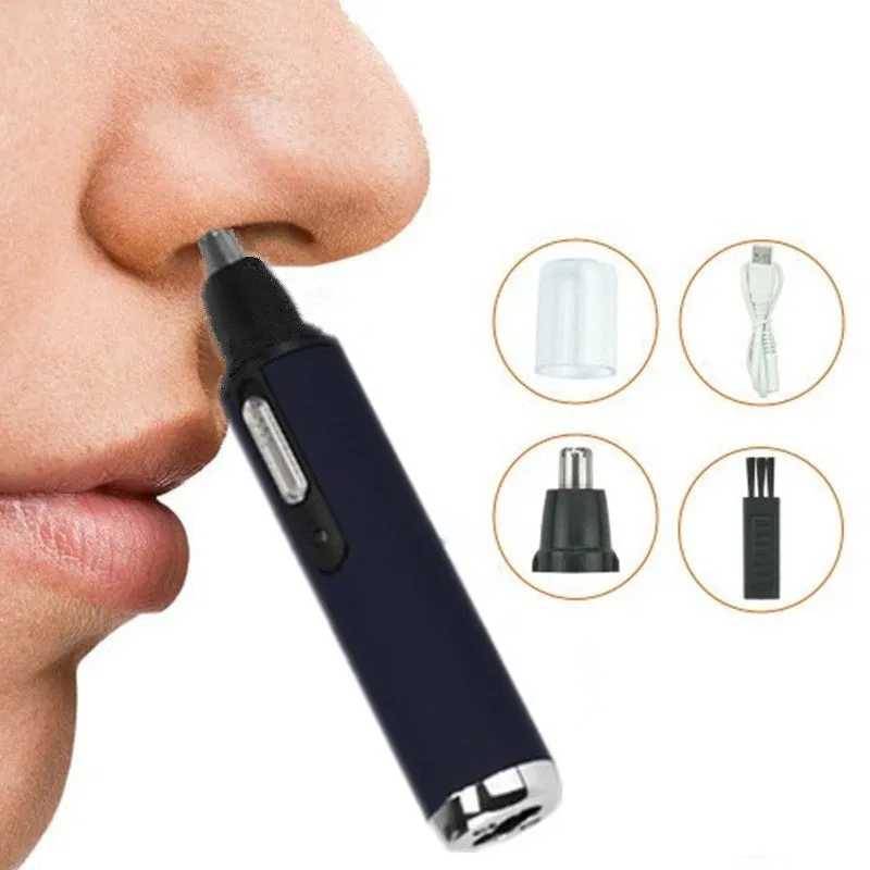 USB Rechargeable Nose and Ear Hair Facial Trimmer