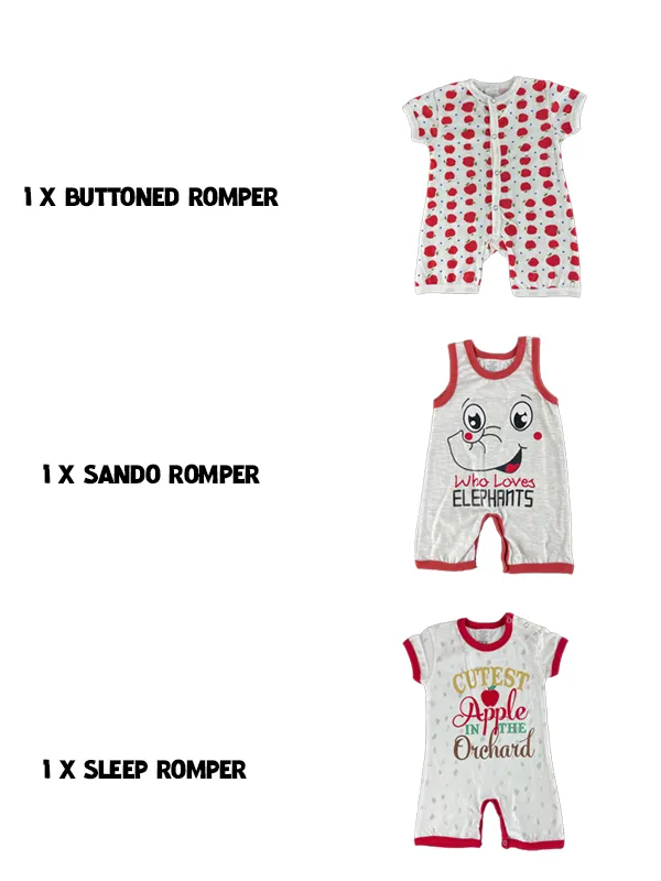 VP12-Pack of 3 Rompers