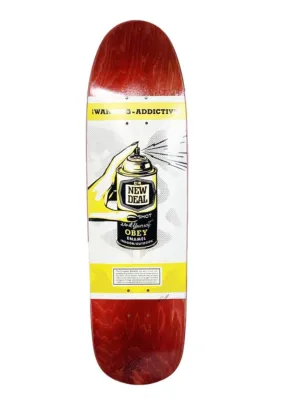 Warning: Addictive- Red Silkscreen Skateboard by Shepard Fairey- OBEY