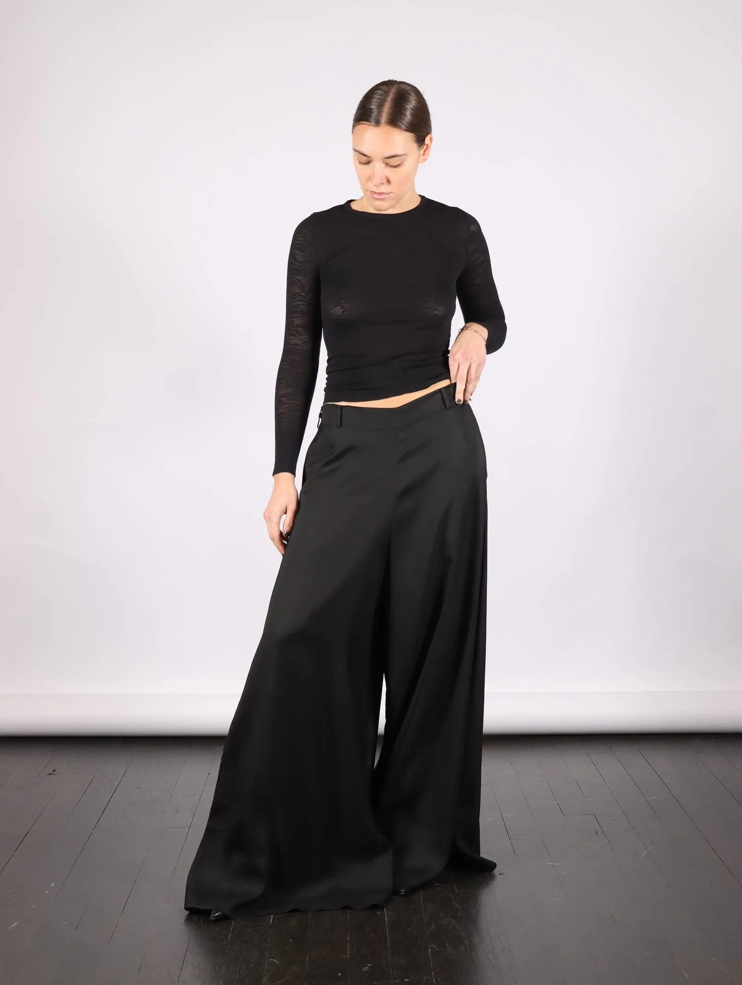 Wide Leg Trousers in Black by Serien°umerica