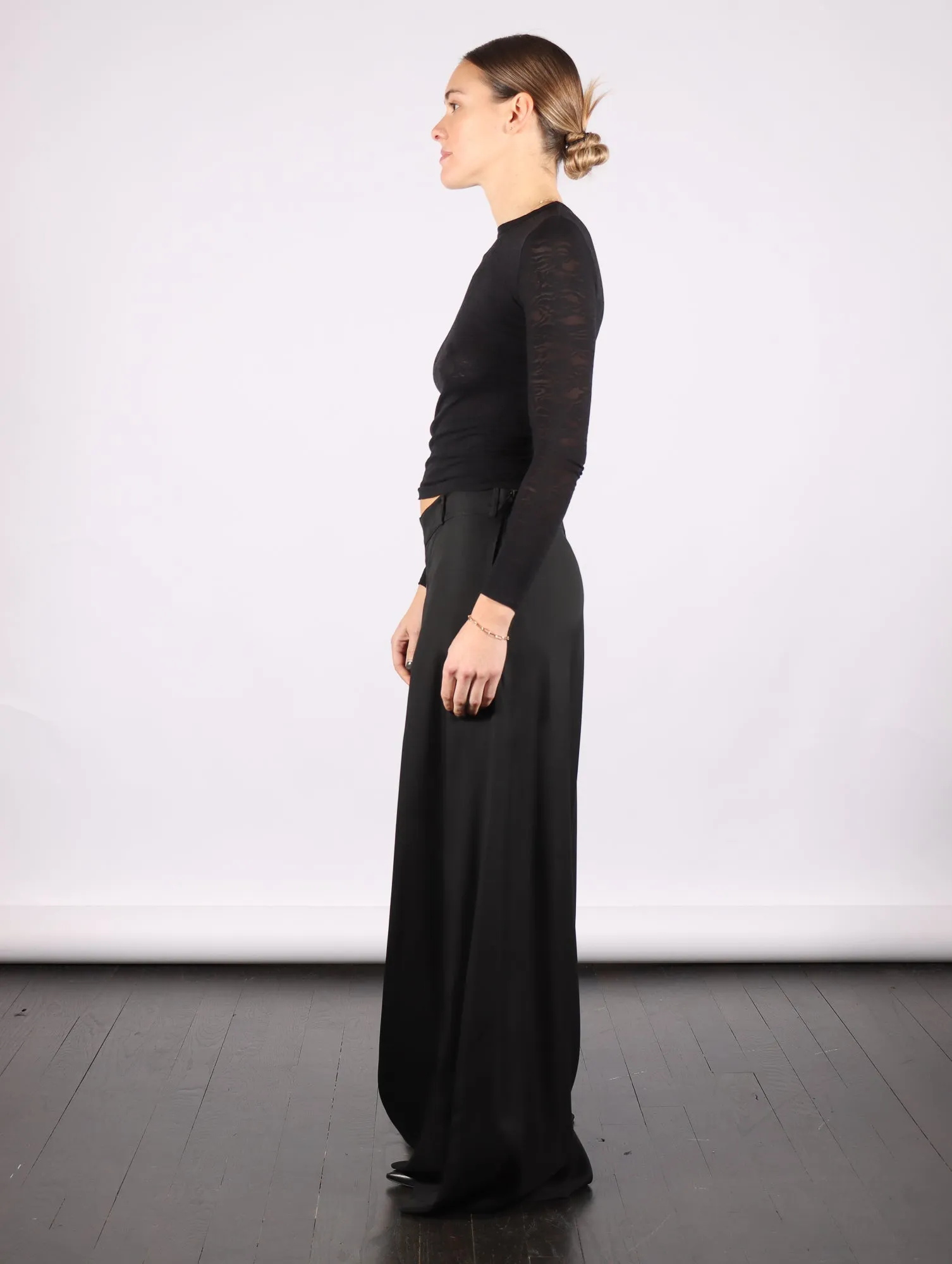 Wide Leg Trousers in Black by Serien°umerica
