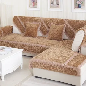 Winter Warm Flowers Anti Slip Sofa Cover
