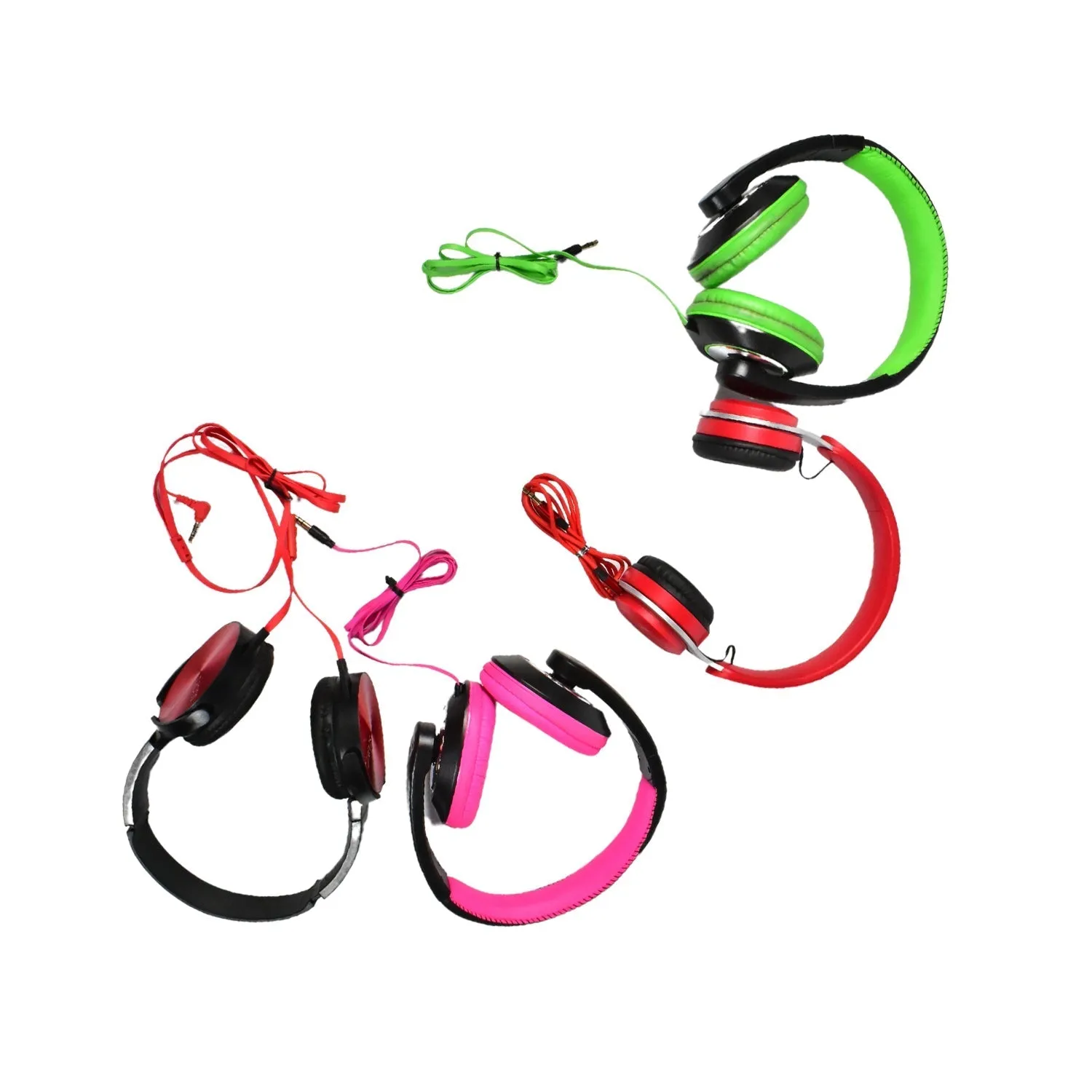 WIRED HEADPHONES WITH MIC ON-EAR HEADPHONES WITH TANGLE FREE CABLE FOR ALL SMART PHONE SUPPORT HEAD PHONE (Mix Design 1 Pc)