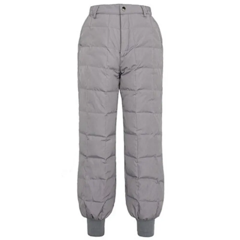 Women High-Waist Thick Duck Down Pants